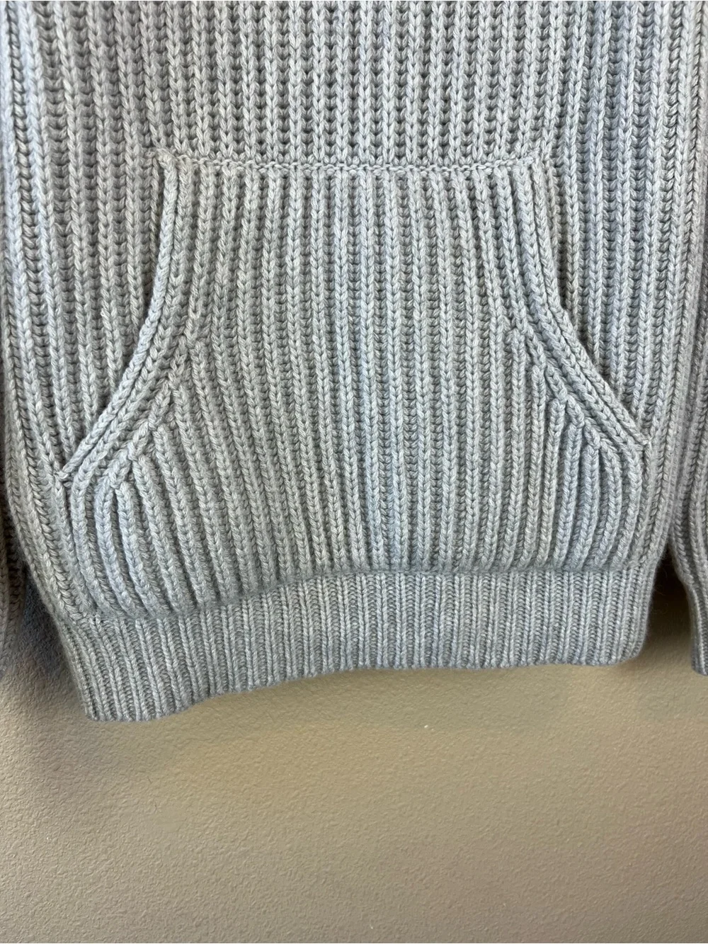 Wolf vs Goat Wool Chunky Pullover Hoodie Sweater Grey